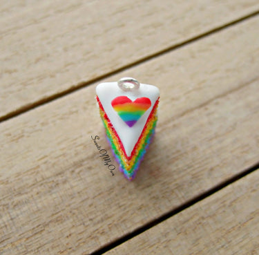 Rainbow Cake with Rainbow Heart Charm - SweetsOfMyOwn